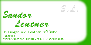 sandor lentner business card